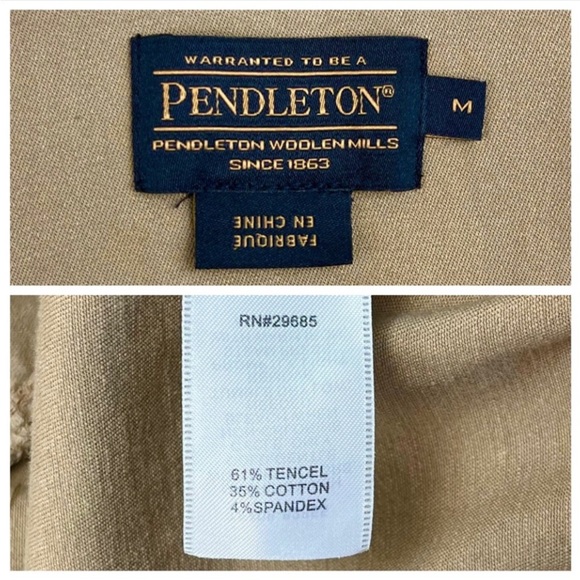 PENDLETON Malin Snap Front Barn Coat Jacket Tencel Khaki Utility Cargo Surplus - Picture 12 of 14